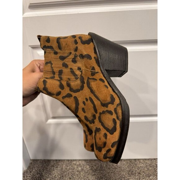Top Shop Women’s Animal Print Ankle Boots Heeled Size 38 - Picture 3 of 7